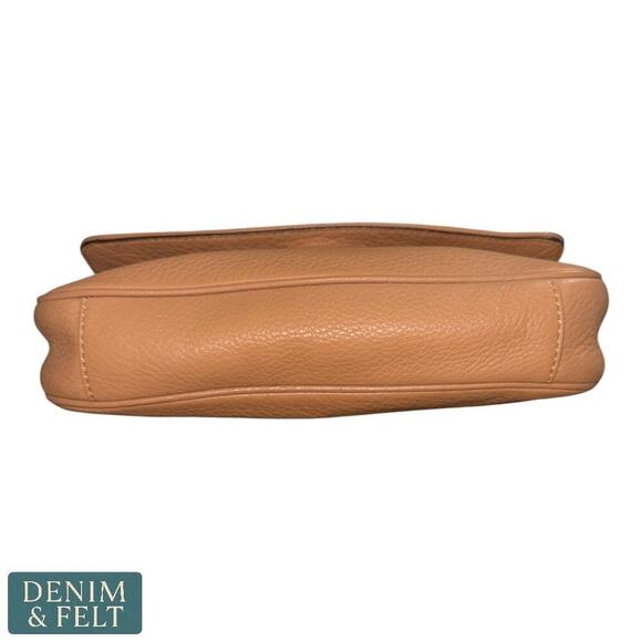 MICHAEL KORS Fulton Pinkish Tan Leather Pebbled Shoulder Bag Gold Chain Strap - Picture 8 of 12